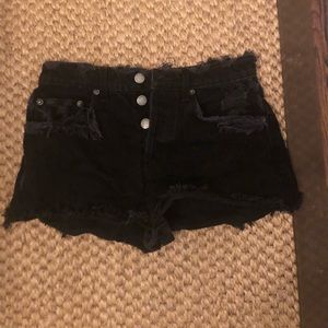 LF BLACK DENIM SHORTS